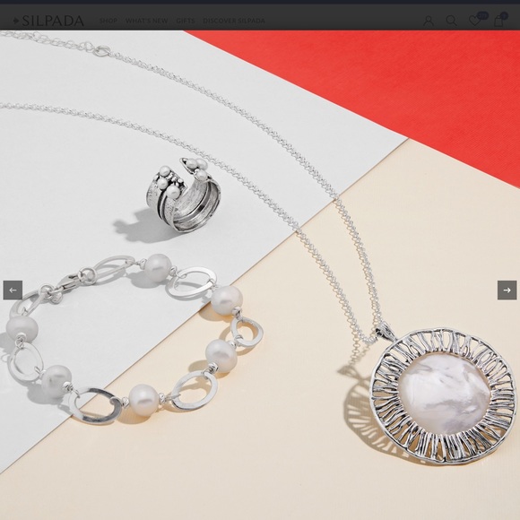 Silpada Silver Bracelet with White Accents - Picture 4 of 4